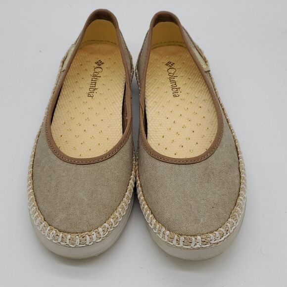 Columbia Vulc NVent Flat slip-on shoes Athletic Flat Canvas Tan Sz 7 Vulc NVent - Picture 7 of 7